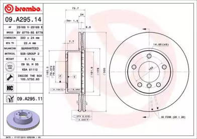 Тормозной диск (A.B.S.: 09.A295.11)