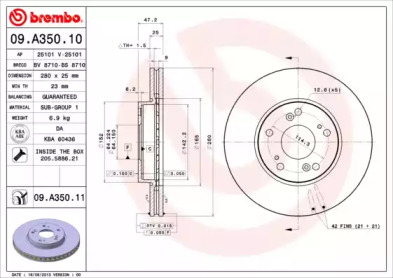 Тормозной диск (A.B.S.: 09.A350.11)