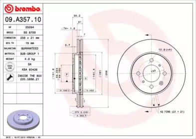 Тормозной диск (A.B.S.: 09.A357.10)