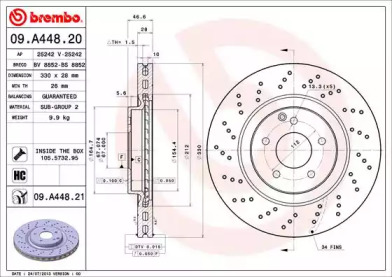 Тормозной диск (A.B.S.: 09.A448.21)