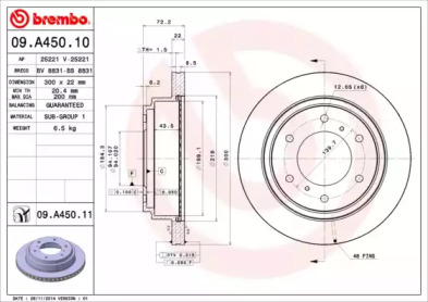 Тормозной диск (A.B.S.: 09.A450.10)