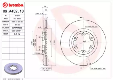 Тормозной диск (A.B.S.: 09.A452.10)