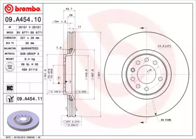 Тормозной диск (A.B.S.: 09.A454.10)