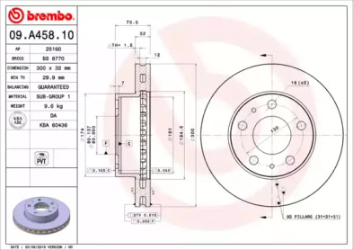 Тормозной диск (A.B.S.: 09.A458.10)