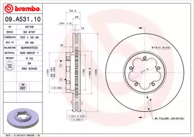 Тормозной диск (A.B.S.: 09.A531.10)