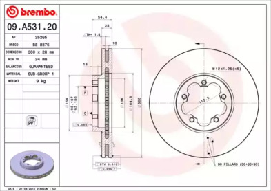 Тормозной диск (A.B.S.: 09.A531.20)