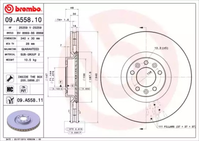 Тормозной диск (A.B.S.: 09.A558.11)