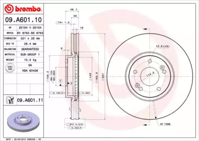 Тормозной диск (A.B.S.: 09.A601.11)