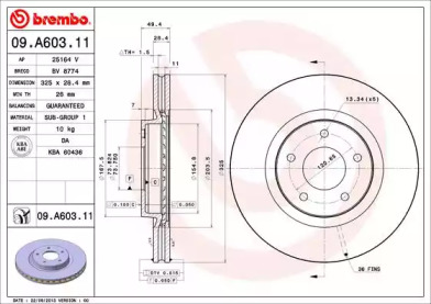 Тормозной диск (A.B.S.: 09.A603.11)