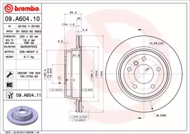 Тормозной диск (A.B.S.: 09.A604.11)