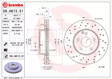 Тормозной диск (A.B.S.: 09.A613.51)