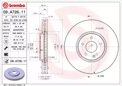 Тормозной диск (A.B.S.: 09.A726.11)