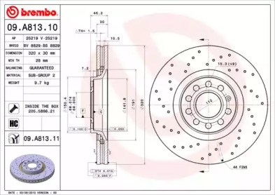 Тормозной диск (A.B.S.: 09.A813.11)