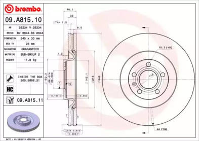 Тормозной диск (A.B.S.: 09.A815.11)