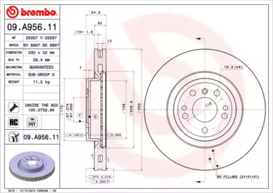 Тормозной диск (A.B.S.: 09.A956.11)