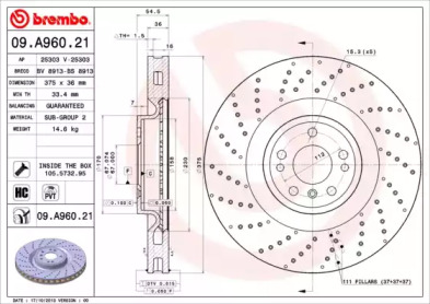 Тормозной диск (A.B.S.: 09.A960.21)