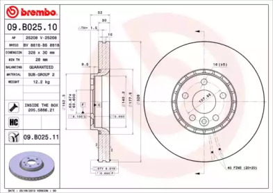 Тормозной диск (A.B.S.: 09.B025.11)