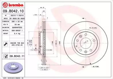 Тормозной диск (A.B.S.: 09.B042.11)