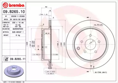 Тормозной диск (A.B.S.: 09.B265.11)