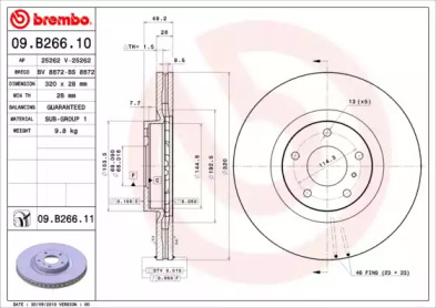 Тормозной диск (A.B.S.: 09.B266.11)