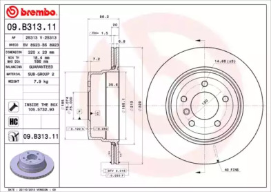 Тормозной диск (A.B.S.: 09.B313.11)