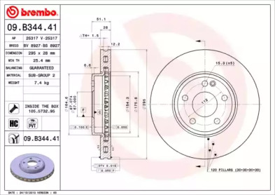 Тормозной диск (A.B.S.: 09.B344.41)