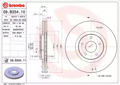 Тормозной диск (A.B.S.: 09.B354.10)