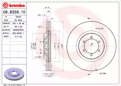 Тормозной диск (A.B.S.: 09.B359.10)