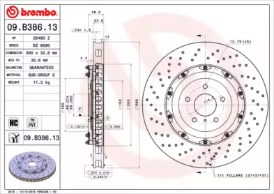 Тормозной диск (A.B.S.: 09.B386.13)