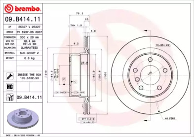 Тормозной диск (A.B.S.: 09.B414.11)