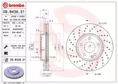 Тормозной диск (A.B.S.: 09.B436.51)