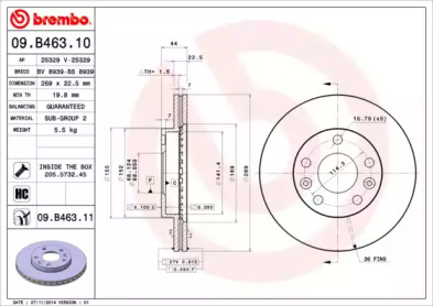 Тормозной диск (A.B.S.: 09.B463.10)