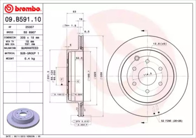 Тормозной диск (A.B.S.: 09.B591.10)