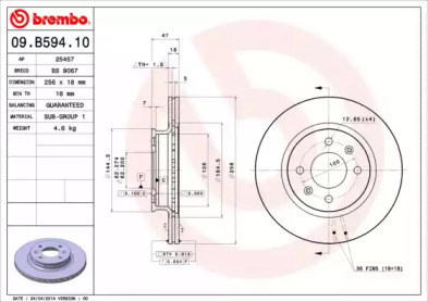 Тормозной диск (A.B.S.: 09.B594.10)