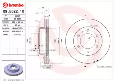 Тормозной диск (A.B.S.: 09.B622.10)