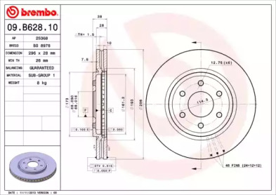 Тормозной диск (A.B.S.: 09.B628.10)