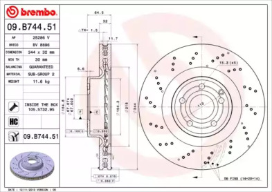 Тормозной диск (A.B.S.: 09.B744.51)