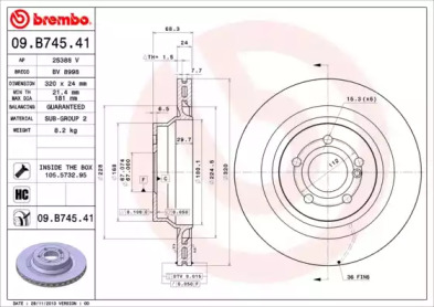 Тормозной диск (A.B.S.: 09.B745.41)