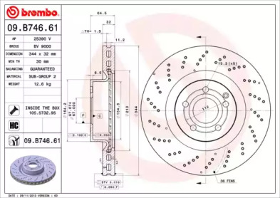 Тормозной диск (A.B.S.: 09.B746.61)