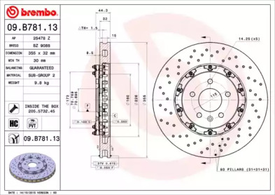 Тормозной диск (A.B.S.: 09.B781.13)