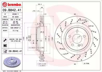 Тормозной диск (A.B.S.: 09.B842.41)