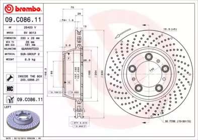 Тормозной диск (A.B.S.: 09.C086.11)