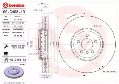 Тормозной диск (A.B.S.: 09.C408.13)