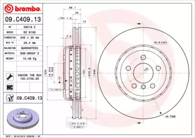 Тормозной диск (A.B.S.: 09.C409.13)