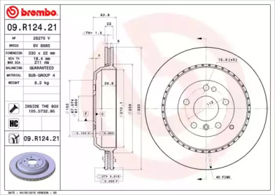 Тормозной диск (A.B.S.: 09.R124.21)