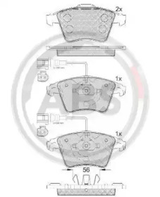 Комплект тормозных колодок (A.B.S.: 37482)