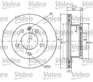 Тормозной диск (VALEO: 187041)