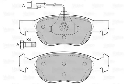 Комплект тормозных колодок (VALEO: 598040)