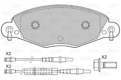 Комплект тормозных колодок (VALEO: 598416)