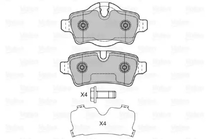 Комплект тормозных колодок (VALEO: 601041)